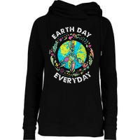 Happy Earth Day Every Day Peace Symbol Womens Funnel Neck Pullover Hood