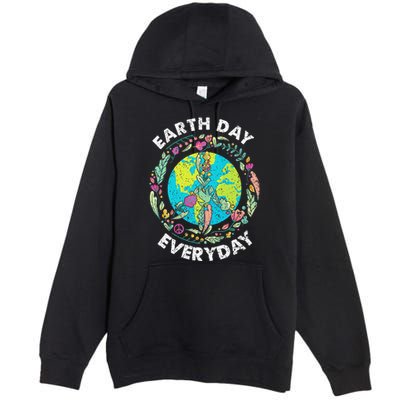 Happy Earth Day Every Day Peace Symbol Premium Pullover Hoodie