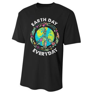 Happy Earth Day Every Day Peace Symbol Performance Sprint T-Shirt