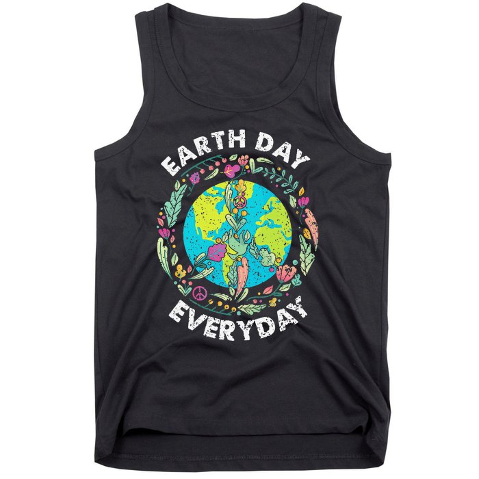 Happy Earth Day Every Day Peace Symbol Tank Top