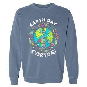 Happy Earth Day Every Day Peace Symbol Garment-Dyed Sweatshirt