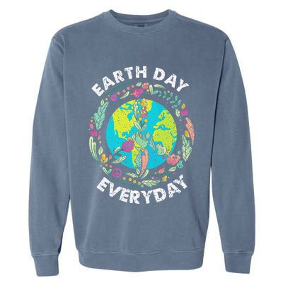 Happy Earth Day Every Day Peace Symbol Garment-Dyed Sweatshirt