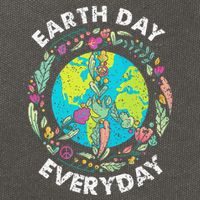 Happy Earth Day Every Day Peace Symbol Cotton Canvas Backpack