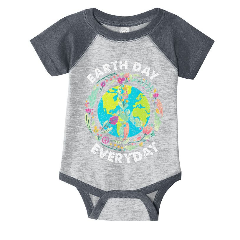 Happy Earth Day Every Day Peace Symbol Infant Baby Jersey Bodysuit
