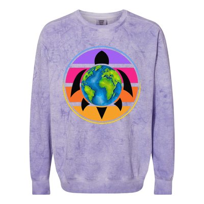 Happy Earth Day Save The Planet Give New Life To Sea Turtles Colorblast Crewneck Sweatshirt