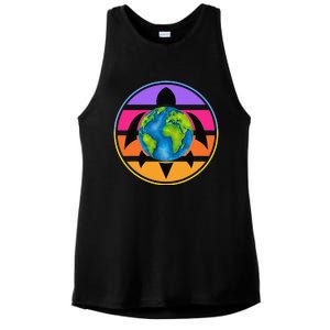 Happy Earth Day Save The Planet Give New Life To Sea Turtles Ladies PosiCharge Tri-Blend Wicking Tank