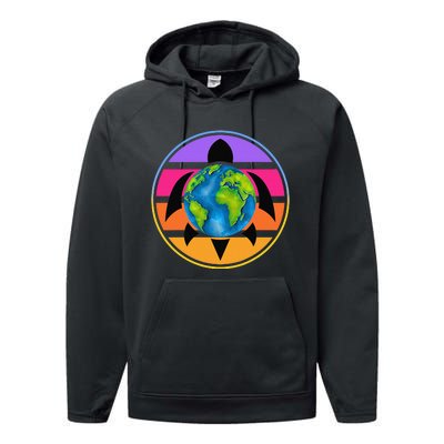 Happy Earth Day Save The Planet Give New Life To Sea Turtles Performance Fleece Hoodie