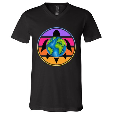 Happy Earth Day Save The Planet Give New Life To Sea Turtles V-Neck T-Shirt