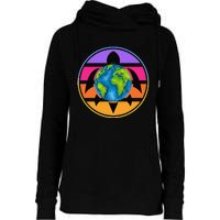 Happy Earth Day Save The Planet Give New Life To Sea Turtles Womens Funnel Neck Pullover Hood