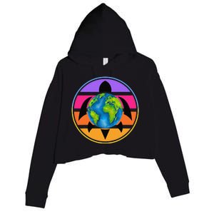 Happy Earth Day Save The Planet Give New Life To Sea Turtles Crop Fleece Hoodie