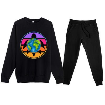 Happy Earth Day Save The Planet Give New Life To Sea Turtles Premium Crewneck Sweatsuit Set