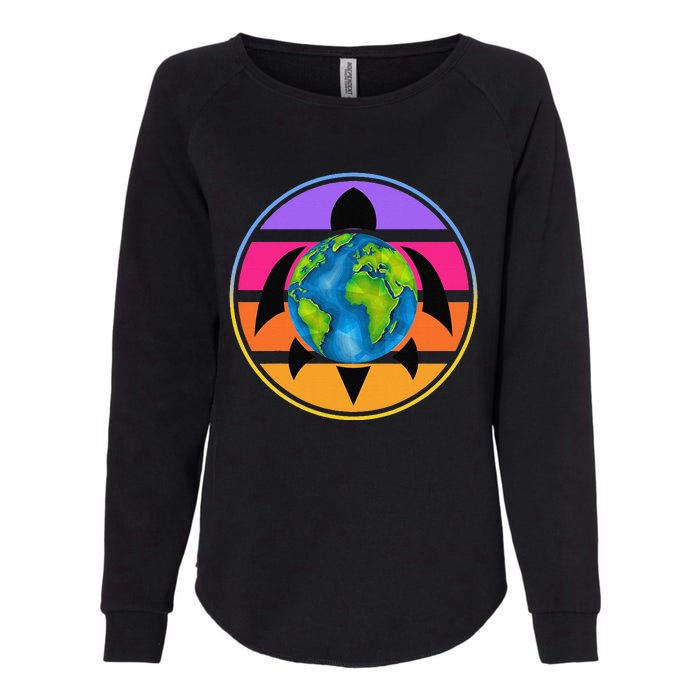 Happy Earth Day Save The Planet Give New Life To Sea Turtles Womens California Wash Sweatshirt