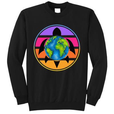 Happy Earth Day Save The Planet Give New Life To Sea Turtles Tall Sweatshirt