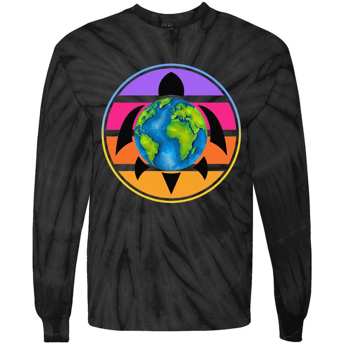 Happy Earth Day Save The Planet Give New Life To Sea Turtles Tie-Dye Long Sleeve Shirt