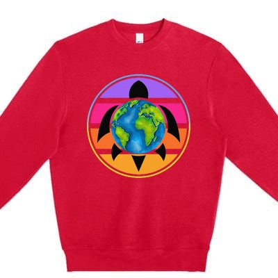 Happy Earth Day Save The Planet Give New Life To Sea Turtles Premium Crewneck Sweatshirt