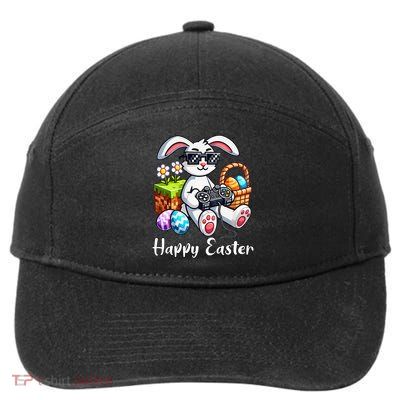 Happy Easter Day Bunny Egg Video Game Gamer 7-Panel Snapback Hat