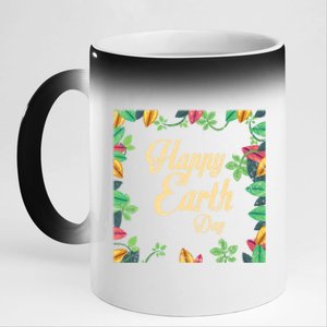 Happy Earth Day Awareness Love Nature Save The Planet Gift 11oz Black Color Changing Mug