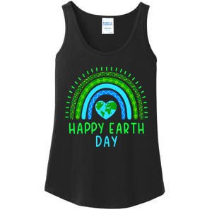 Happy Earth Day Cute Rainbow Earth Lover Ladies Essential Tank