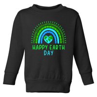 Happy Earth Day Cute Rainbow Earth Lover Toddler Sweatshirt