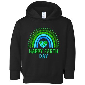 Happy Earth Day Cute Rainbow Earth Lover Toddler Hoodie