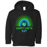 Happy Earth Day Cute Rainbow Earth Lover Toddler Hoodie