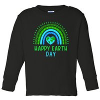 Happy Earth Day Cute Rainbow Earth Lover Toddler Long Sleeve Shirt