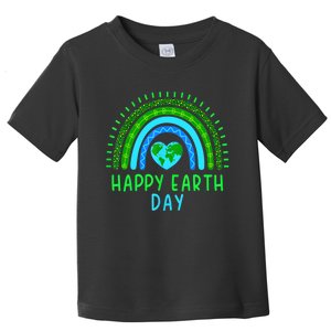 Happy Earth Day Cute Rainbow Earth Lover Toddler T-Shirt