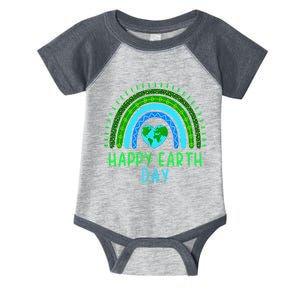 Happy Earth Day Cute Rainbow Earth Lover Infant Baby Jersey Bodysuit