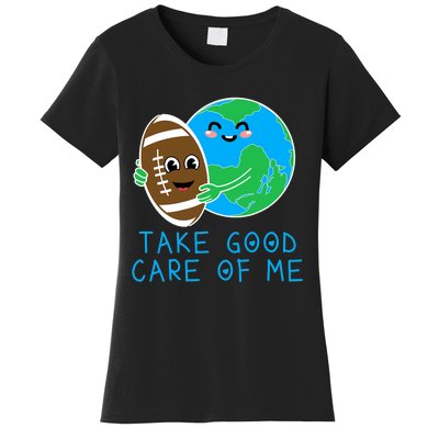 Happy Earth Day Planet Gift Idea Funny Hug Football Women's T-Shirt