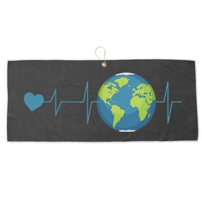 Heartbeat Earth Day Large Microfiber Waffle Golf Towel