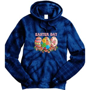 Happy Easter Day Eggs Floral Gift Easter Egg Tie Dye Hoodie