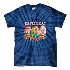 Happy Easter Day Eggs Floral Gift Easter Egg Tie-Dye T-Shirt