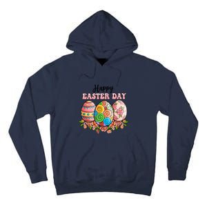 Happy Easter Day Eggs Floral Gift Easter Egg Tall Hoodie