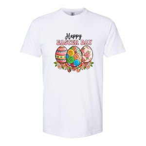 Happy Easter Day Eggs Floral Gift Easter Egg Softstyle CVC T-Shirt