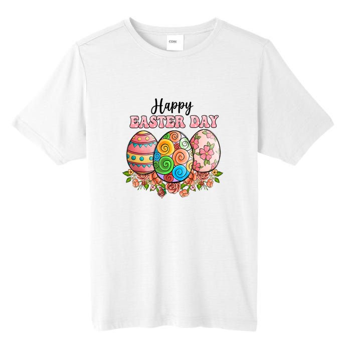 Happy Easter Day Eggs Floral Gift Easter Egg Tall Fusion ChromaSoft Performance T-Shirt