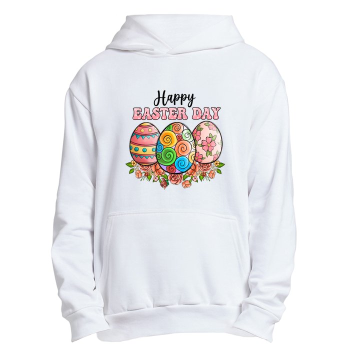 Happy Easter Day Eggs Floral Gift Easter Egg Urban Pullover Hoodie