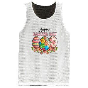 Happy Easter Day Eggs Floral Gift Easter Egg Mesh Reversible Basketball Jersey Tank