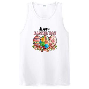 Happy Easter Day Eggs Floral Gift Easter Egg PosiCharge Competitor Tank