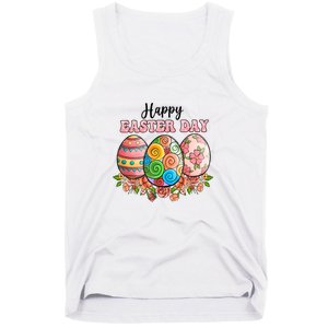 Happy Easter Day Eggs Floral Gift Easter Egg Tank Top