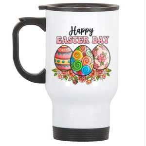 Happy Easter Day Eggs Floral Gift Easter Egg Stainless Steel Travel Mug