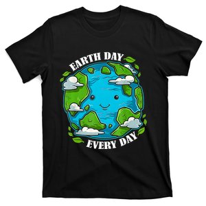 Happy Earth Day Cute Earth With Floral Earth Day 2024 T-Shirt