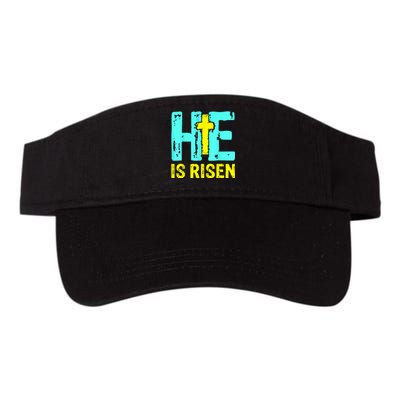 Happy Easter Day He Is Risen Christian Easter Valucap Bio-Washed Visor