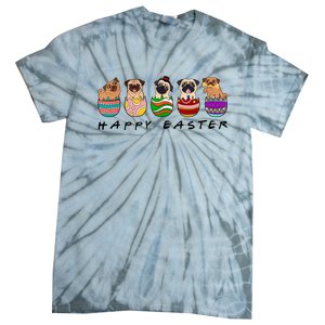 Happy Easter Day Cute Pugs Bunny Tie-Dye T-Shirt