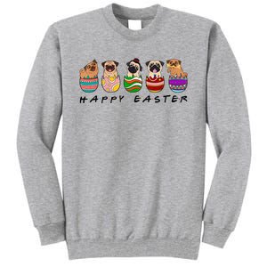 Happy Easter Day Cute Pugs Bunny Tall Sweatshirt