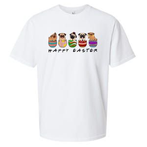 Happy Easter Day Cute Pugs Bunny Sueded Cloud Jersey T-Shirt