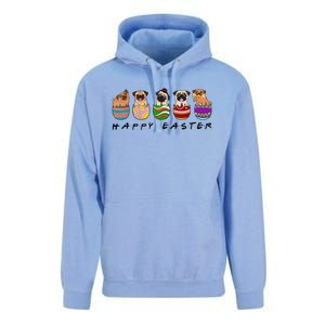 Happy Easter Day Cute Pugs Bunny Unisex Surf Hoodie