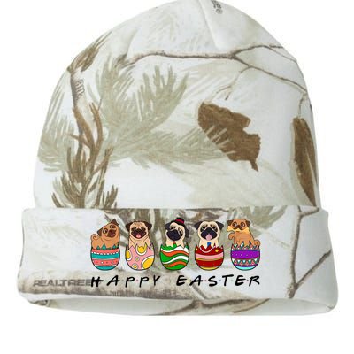 Happy Easter Day Cute Pugs Bunny Kati Licensed 12" Camo Beanie