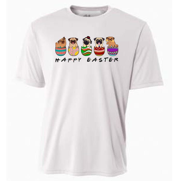 Happy Easter Day Cute Pugs Bunny Cooling Performance Crew T-Shirt