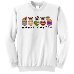 Happy Easter Day Cute Pugs Bunny Sweatshirt