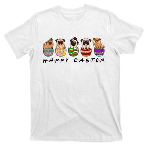 Happy Easter Day Cute Pugs Bunny T-Shirt